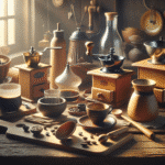 utensílios de café artesanal