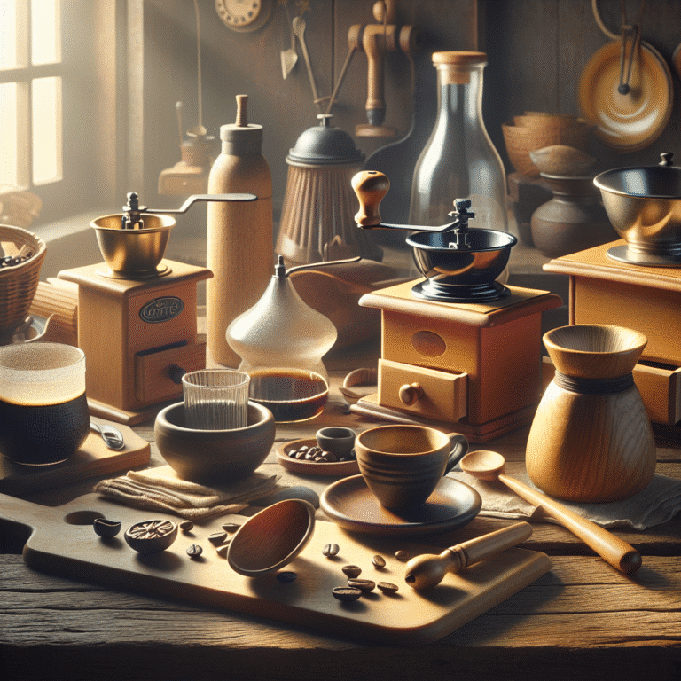 utensílios de café artesanal