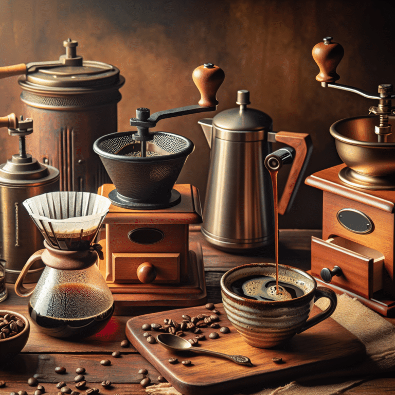 utensílios de café artesanal