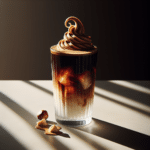 café gelado com creme de avelã